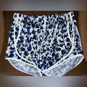 Calvin Klein Blue Cheetah Print Athletic Shorts